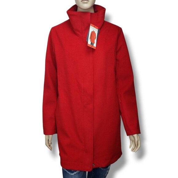 Pendleton Cascade‎ Wool Coat Womens Medium Red Water Repellent Full Zip - Picture 1 of 12